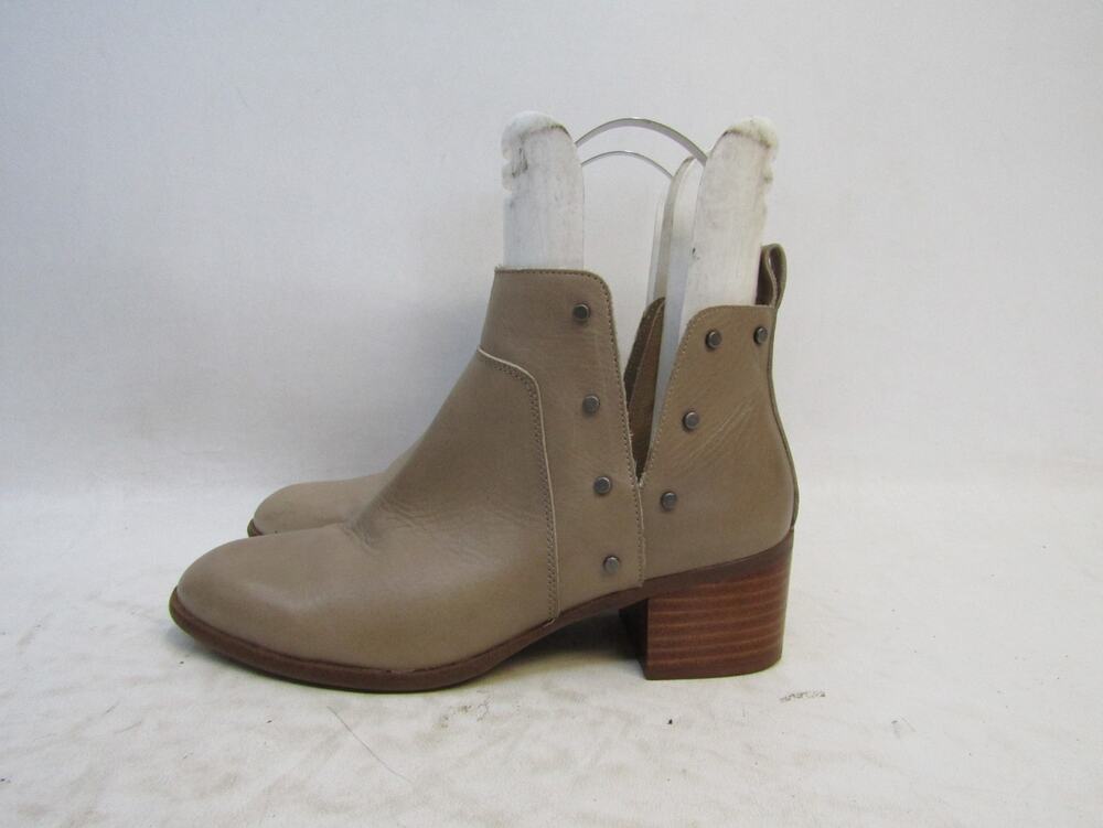 Franco Sarto Womens Sz 7.5 M Brown Leather Studded Ankle Fashion Boots Bootie